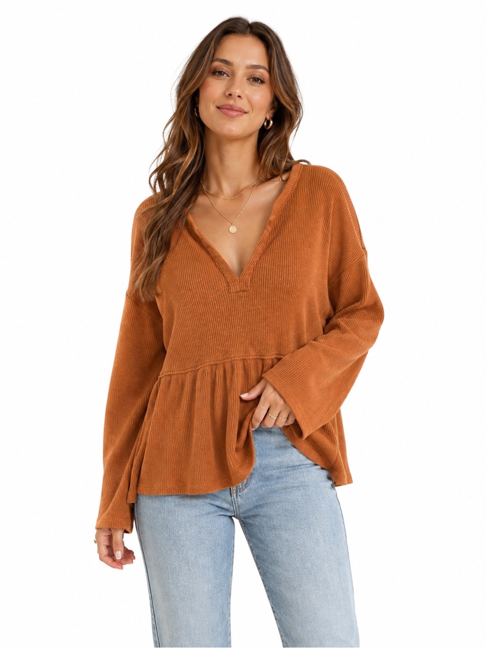 Boho Burnt Orange Rayon Blend Top - PTP 25